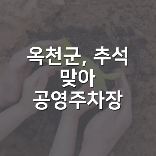 옥천군, 추석 맞아 공영주차장 무료 개방 및 단속 유예