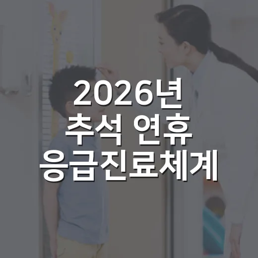 2026년 추석 연휴 응급진료체계 완비