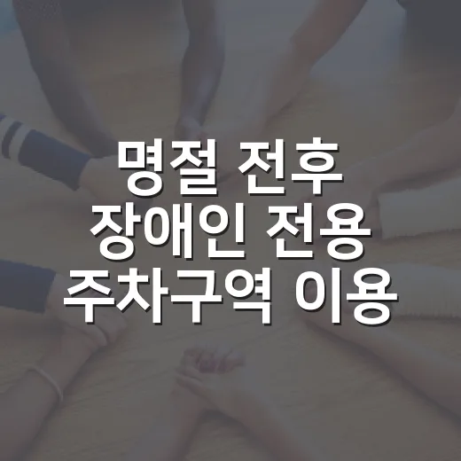 명절 전후 장애인 전용 주차구역 이용법