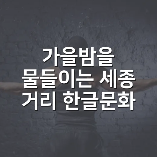가을밤을 물들이는 세종 거리 한글문화 한마당
