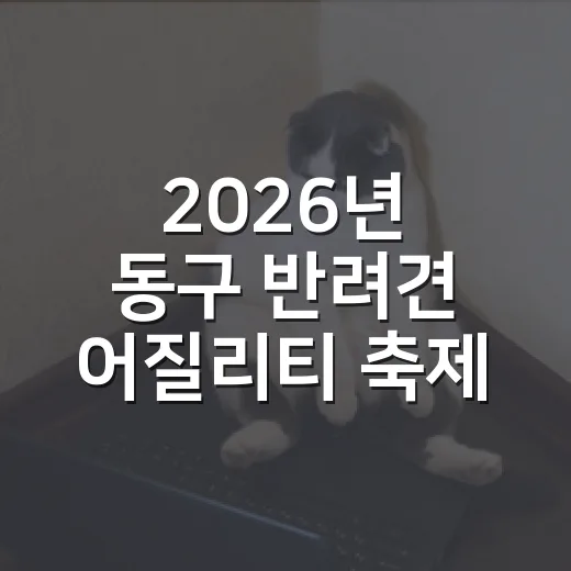 2026년 동구 반려견 어질리티 축제 개최