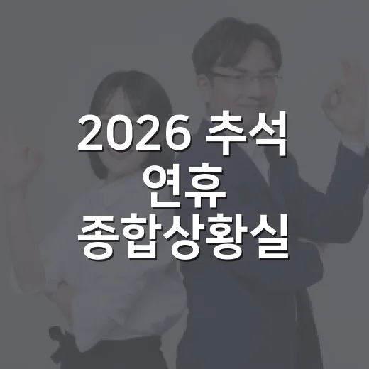 2026 추석 연휴 종합상황실 운영 안내