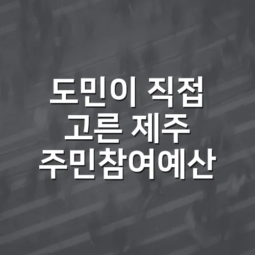 도민이 직접 고른 제주 주민참여예산 681건 확정