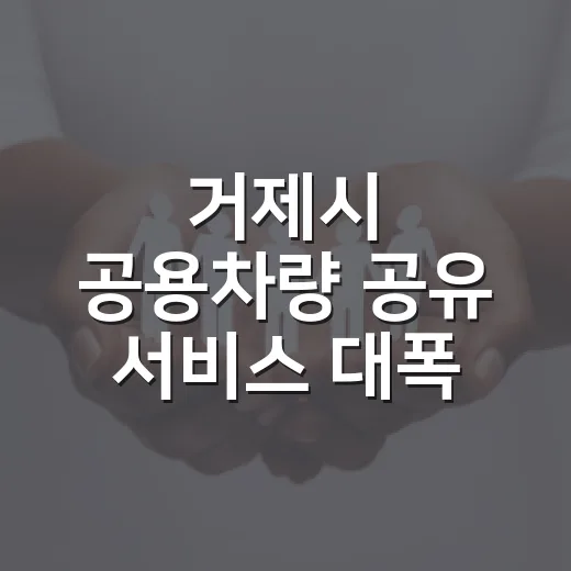 거제시 공용차량 공유 서비스 대폭 확대