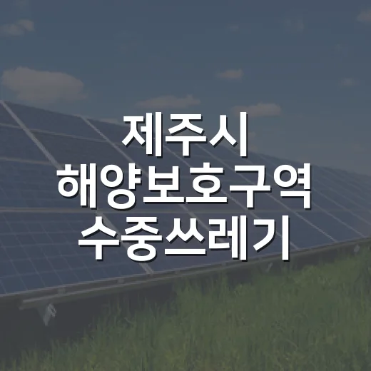 제주시 해양보호구역 수중쓰레기 집중 정화