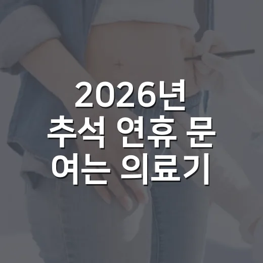 2026년 추석 연휴 문 여는 의료기관 총정리