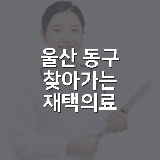 울산 동구 찾아가는 재택의료 서비스