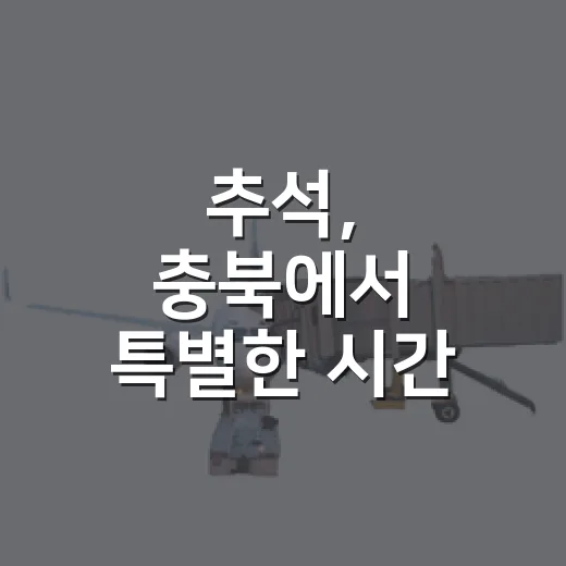 추석, 충북에서 특별한 시간 보내기