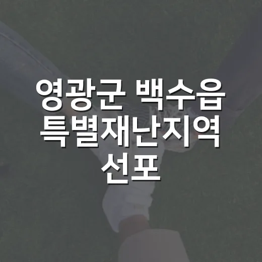 영광군 백수읍 특별재난지역 선포, 복구비 국비 지원 확대