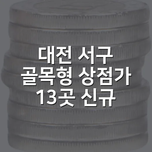 대전 서구 골목형 상점가 13곳 신규 지정