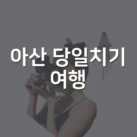 아산 당일치기 여행, 4대 명소 완벽 가이드