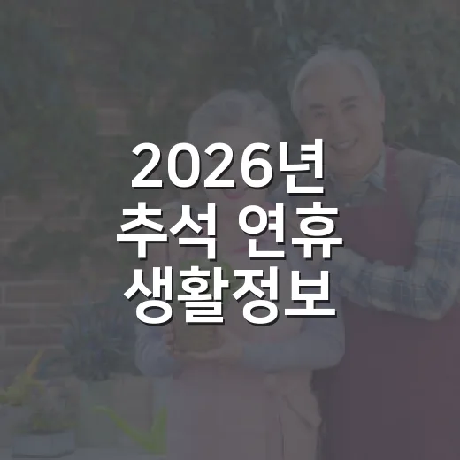 2026년 추석 연휴 생활정보 총정리