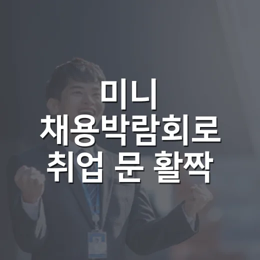 미니 채용박람회로 취업 문 활짝