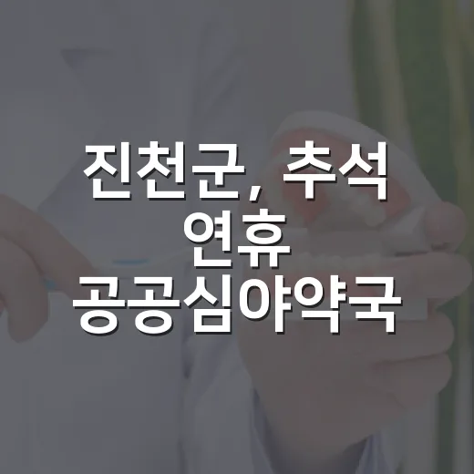 진천군, 추석 연휴 공공심야약국 운영 안내