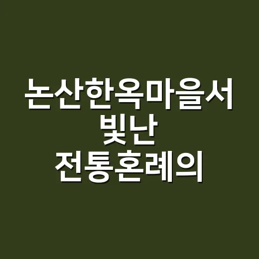 논산한옥마을서 빛난 전통혼례의 아름다움