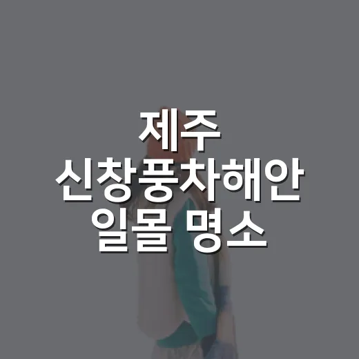 제주 신창풍차해안 일몰 명소 싱계물공원