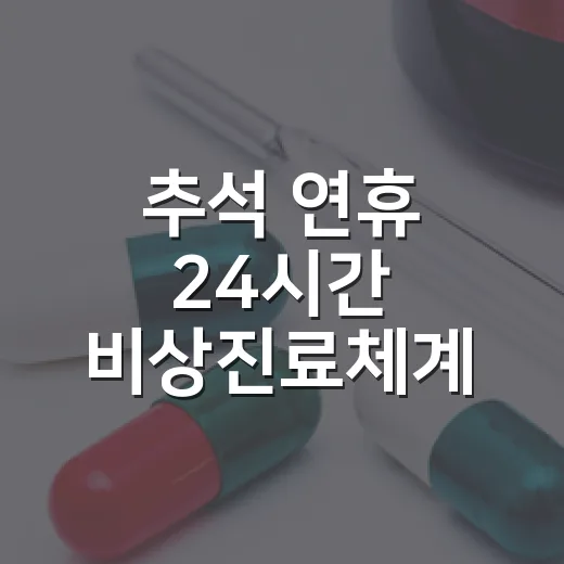 추석 연휴 24시간 비상진료체계 가동
