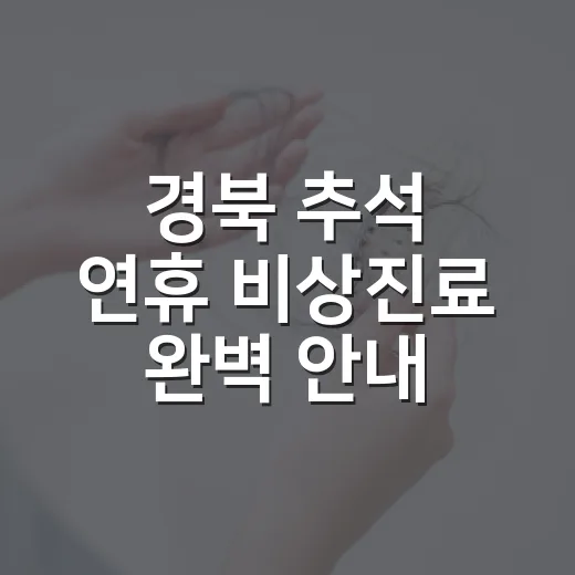 경북 추석 연휴 비상진료 완벽 안내