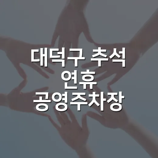 대덕구 추석 연휴 공영주차장 무료 개방