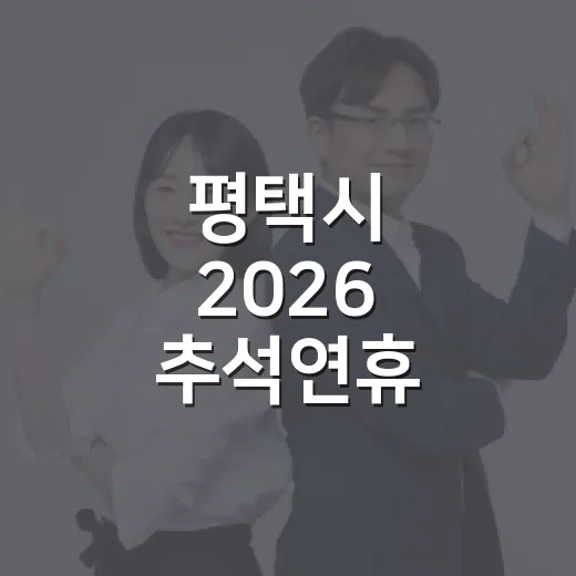 평택시 2026 추석연휴 종합대책 발표
