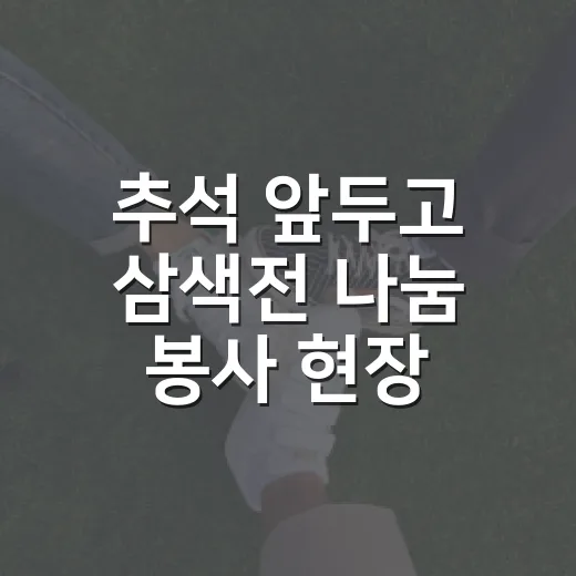 추석 앞두고 삼색전 나눔 봉사 현장