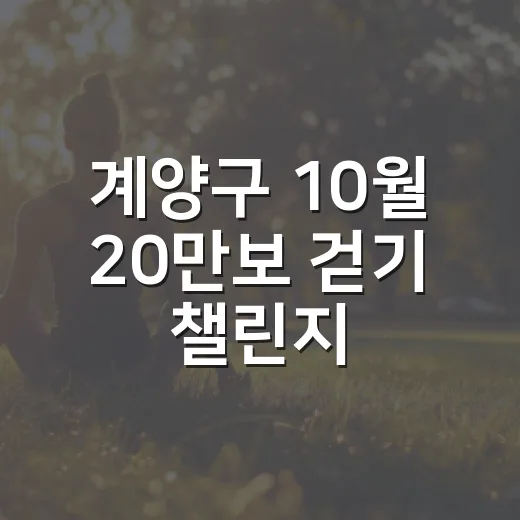 계양구 10월 20만보 걷기 챌린지 시작