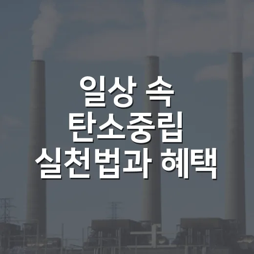 일상 속 탄소중립 실천법과 혜택 총정리