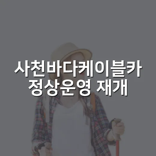 사천바다케이블카 정상운영 재개