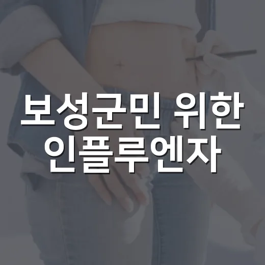 보성군민 위한 인플루엔자·코로나19 무료접종 안내