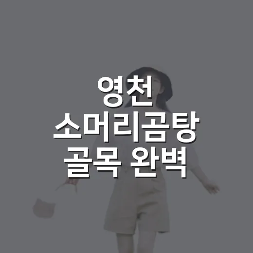 영천 소머리곰탕 골목 완벽 가이드