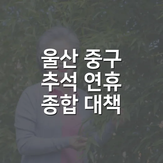 울산 중구 추석 연휴 종합 대책 안내