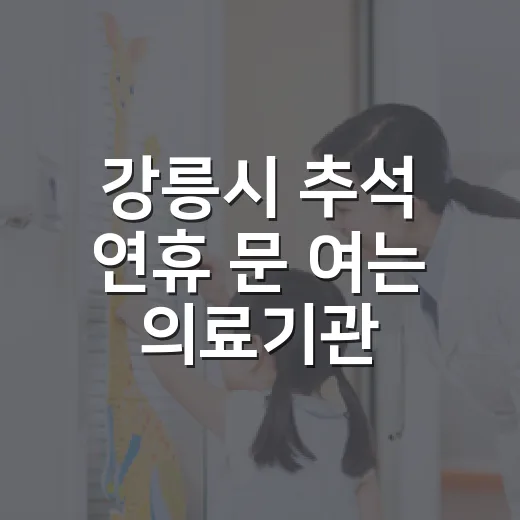 강릉시 추석 연휴 문 여는 의료기관 안내