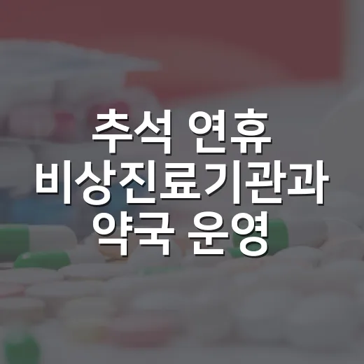 추석 연휴 비상진료기관과 약국 운영 안내