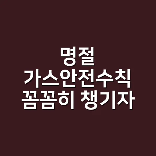 명절 가스안전수칙 꼼꼼히 챙기자
