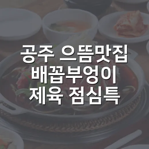 공주 으뜸맛집 배꼽부엉이 제육 점심특선