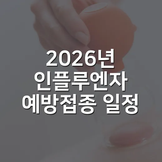 2026년 인플루엔자 예방접종 일정 총정리