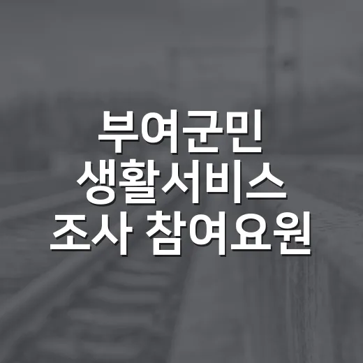 부여군민 생활서비스 조사 참여요원 모집