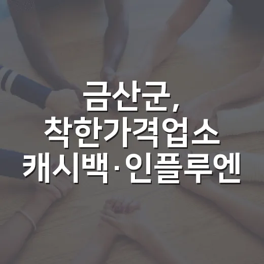 금산군, 착한가격업소 캐시백·인플루엔자 예방접종 등 소식
