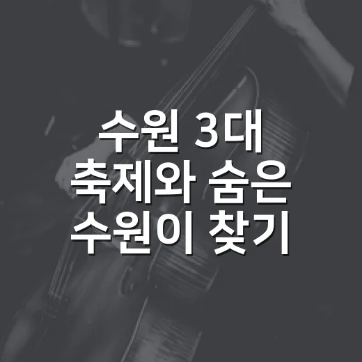수원 3대 축제와 숨은 수원이 찾기 이벤트