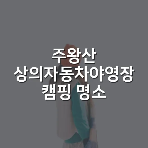 주왕산 상의자동차야영장 캠핑 명소