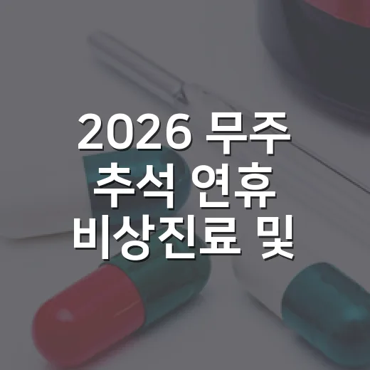 2026 무주 추석 연휴 비상진료 및 약국 운영 안내