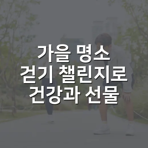 가을 명소 걷기 챌린지로 건강과 선물 두 마리 토끼