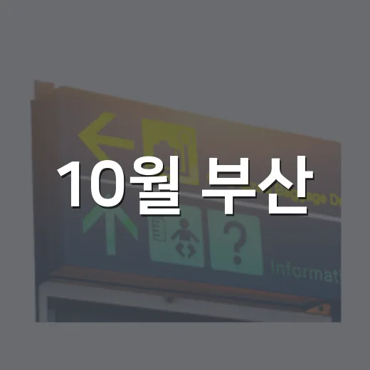 10월 부산, 축제의 향연 속으로