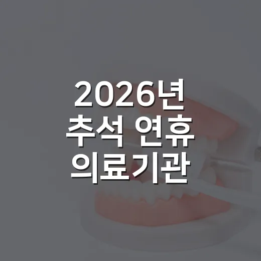 2026년 추석 연휴 의료기관·약국 운영 안내