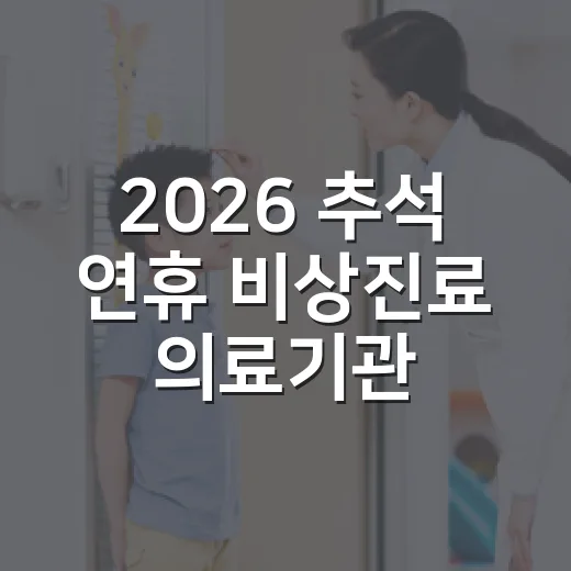 2026 추석 연휴 비상진료 의료기관 안내