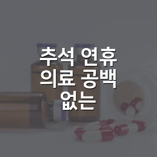추석 연휴 의료 공백 없는 응급진료체계 가동