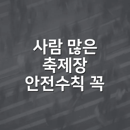 사람 많은 축제장 안전수칙 꼭 지키세요