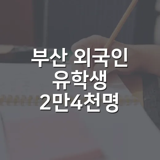 부산 외국인 유학생 2만4천명 돌파, 글로벌 교육 허브 완성