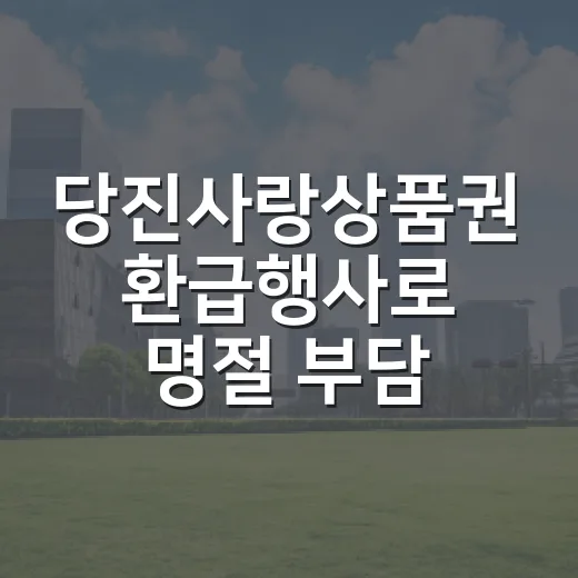 당진사랑상품권 환급행사로 명절 부담 줄인다