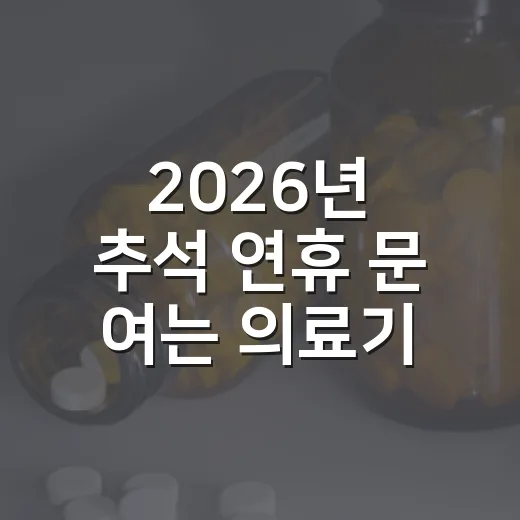 2026년 추석 연휴 문 여는 의료기관 안내